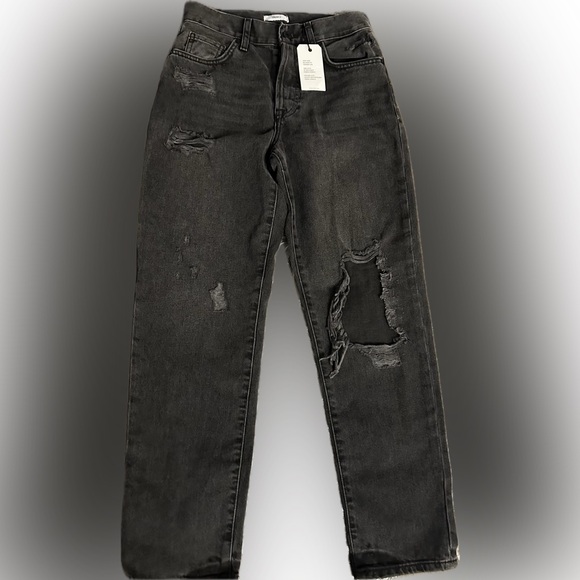 F21 HIGH RISE RELAXED FIT TAPERED LEG MOM BLACK NWT - Picture 1 of 4